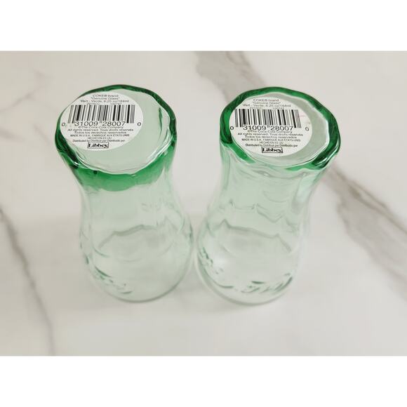 Coca Cola Coke Green Mini Glass 6.25 oz Drinking Glasses 4 1/4" Logo Embossed x2 - Picture 9 of 12